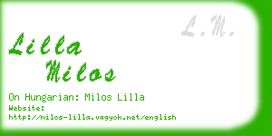 lilla milos business card